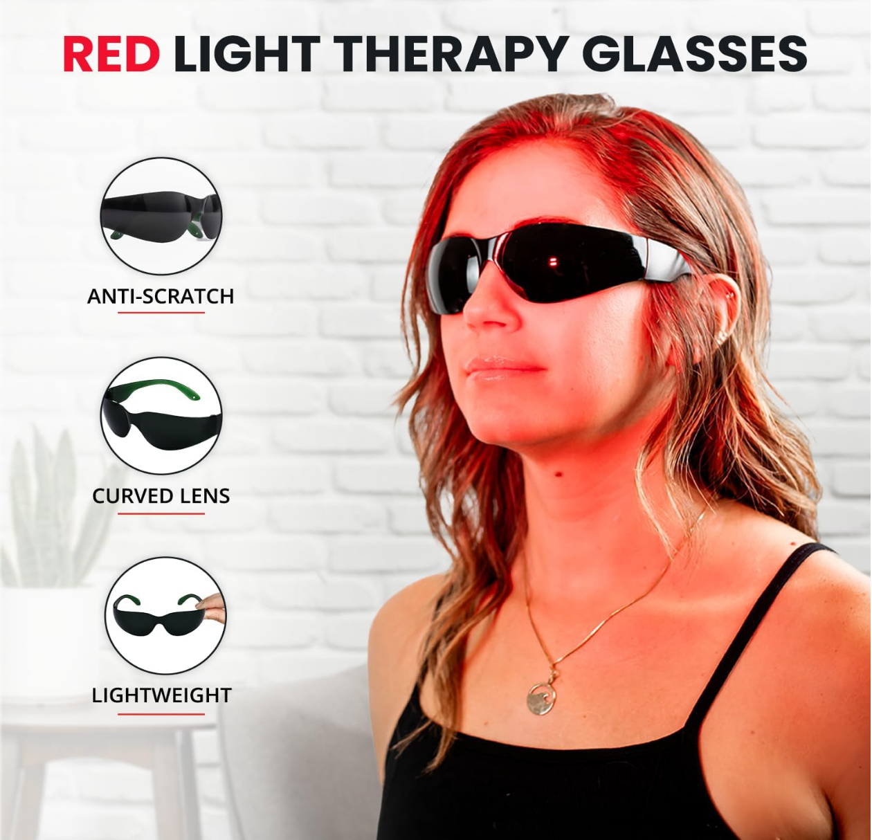 Skinlabus® Red Light Therapy Glasses - Eye Protection for Red and NIR Light (600nm-900nm) - Goggles